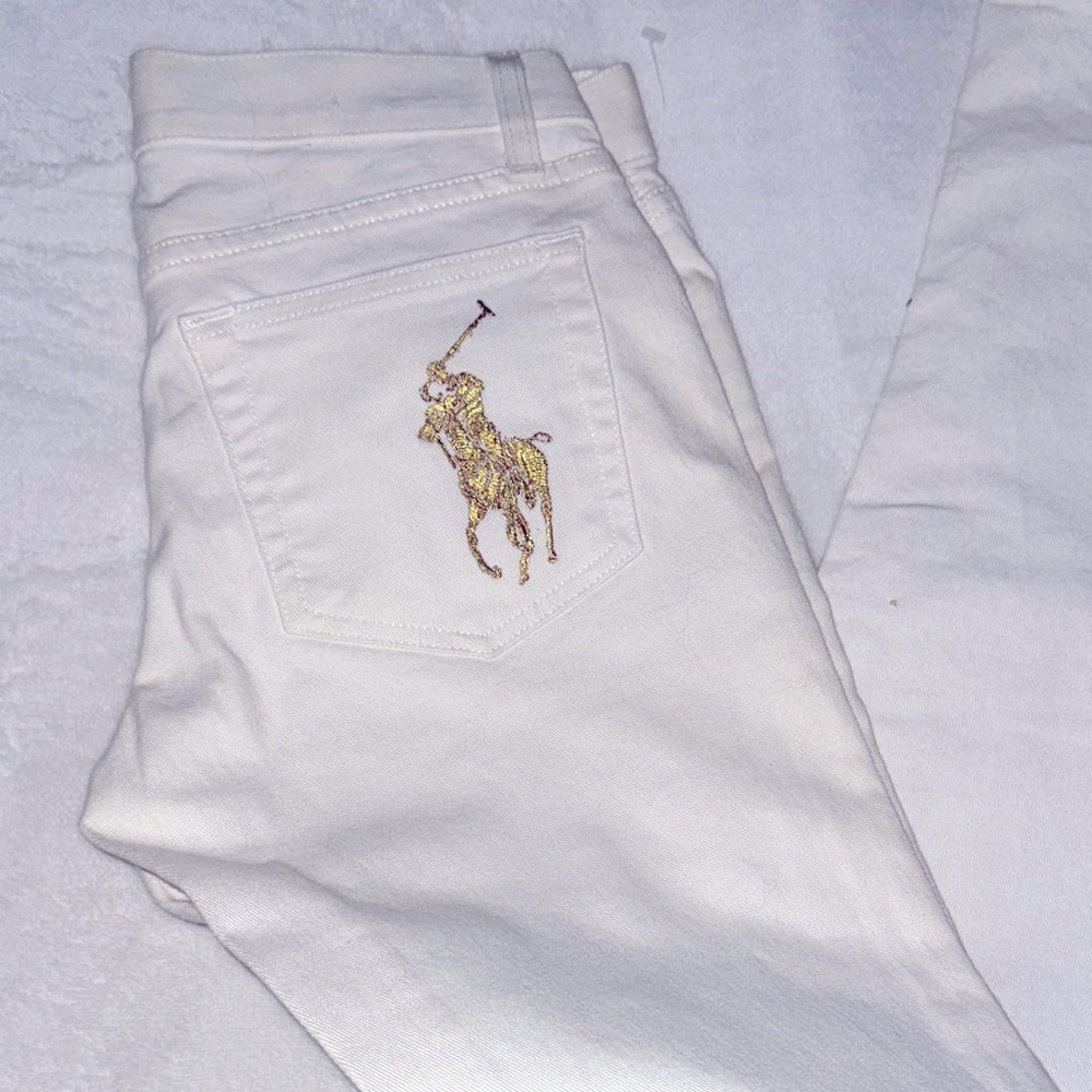 Ralph Lauren White Bootleg Cut Jeans